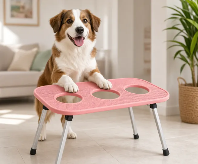 Pembe file kumaşlı Pet Banyo bakım hamağı